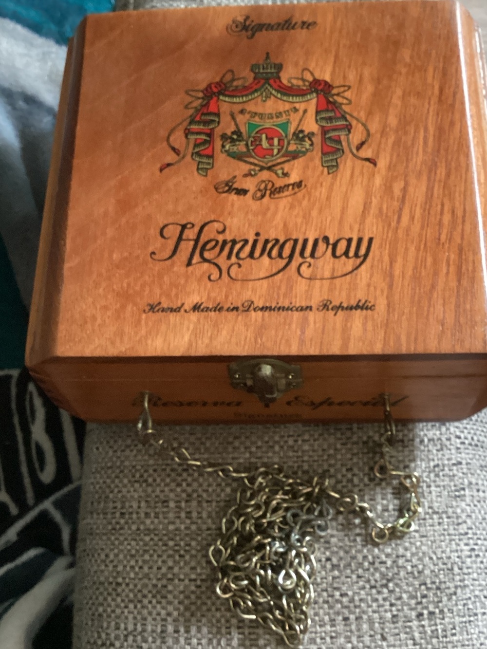 Vintage Cigar Box with Gold Chain Purse